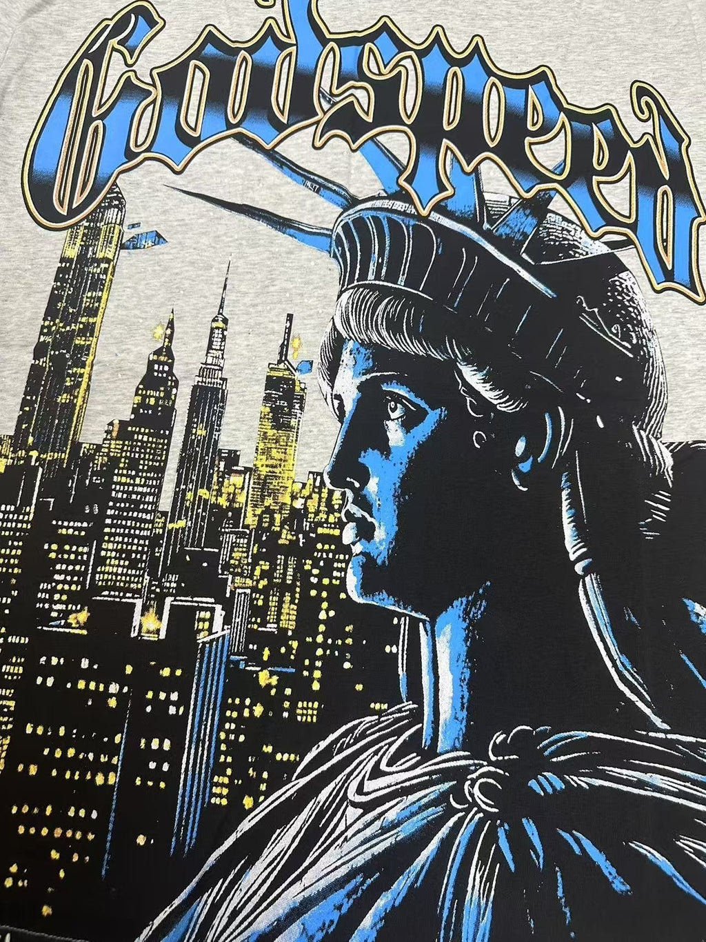 Godspeed Statue of Liberty City Graphic T-Shirt ¡ª detail