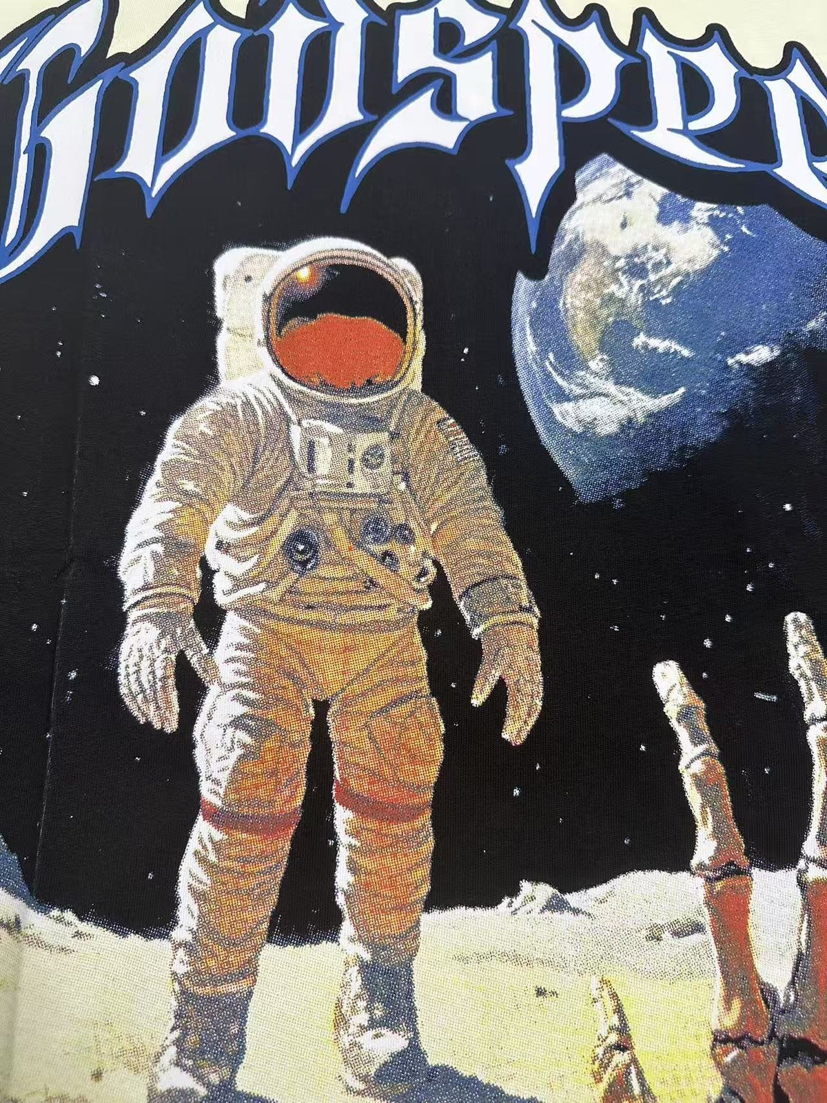 Godspeed Cream Astronaut Graphic Short-Sleeve T-Shirt ¡ª detail