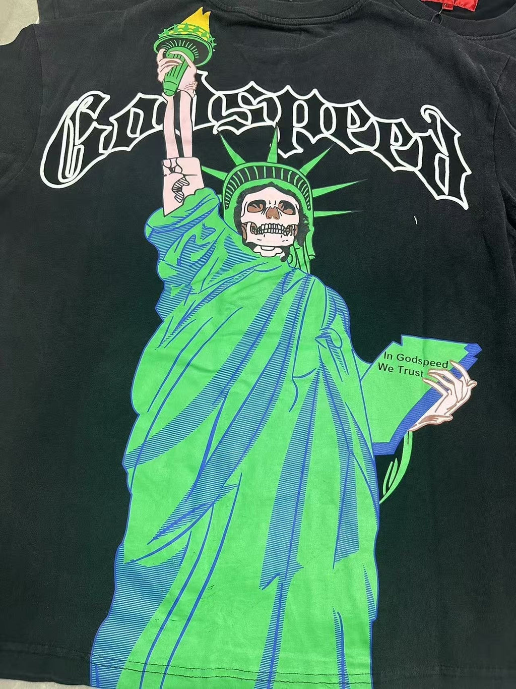 Godspeed Statue of Liberty Skull Graphic T-Shirt ¡ª detail