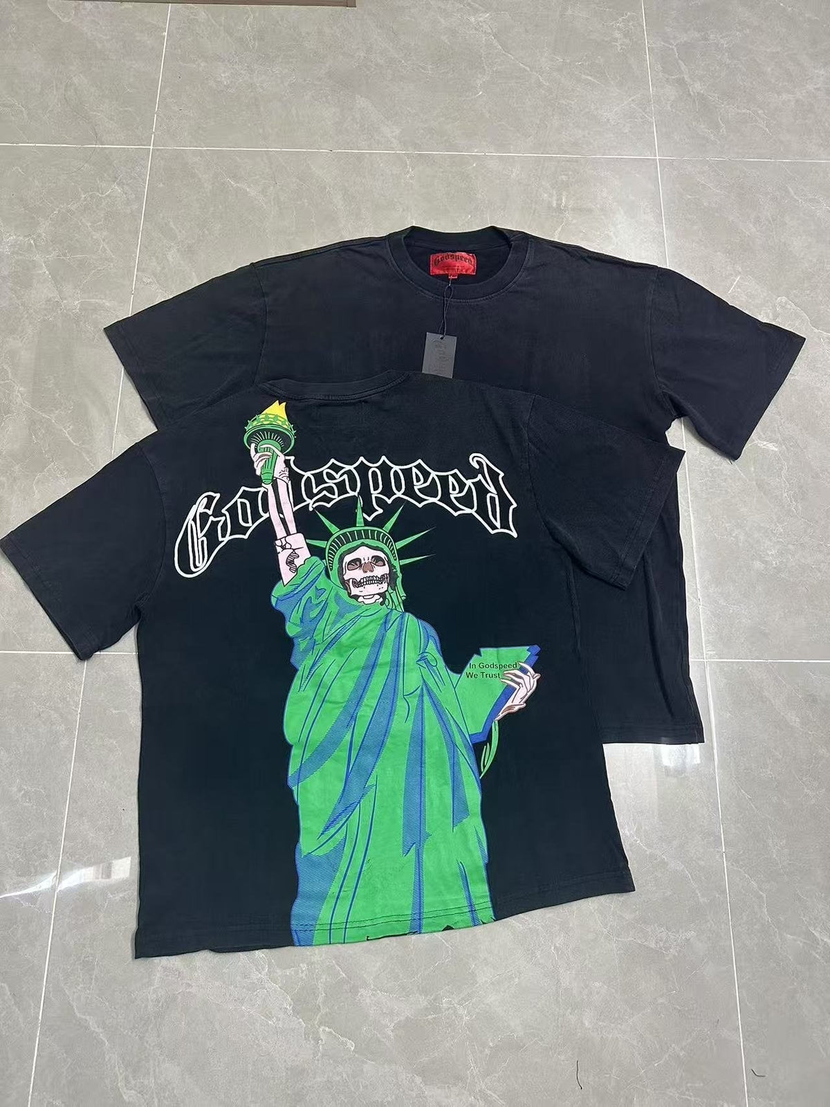 Godspeed Statue of Liberty Skull Graphic T-Shirt ¡ª context