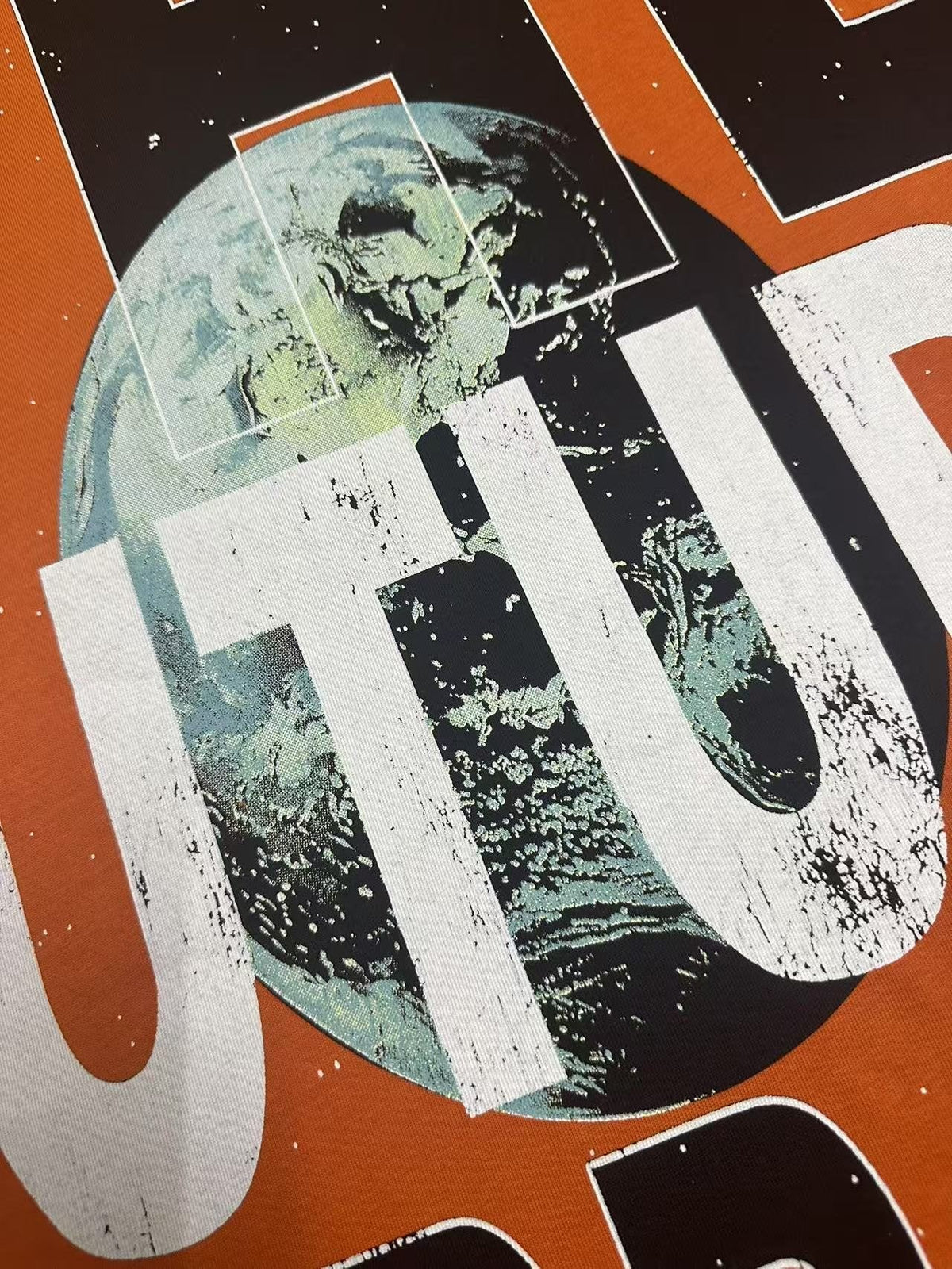 Godspeed Astronaut Flag Graphic T-Shirt - Orange ¡ª detail