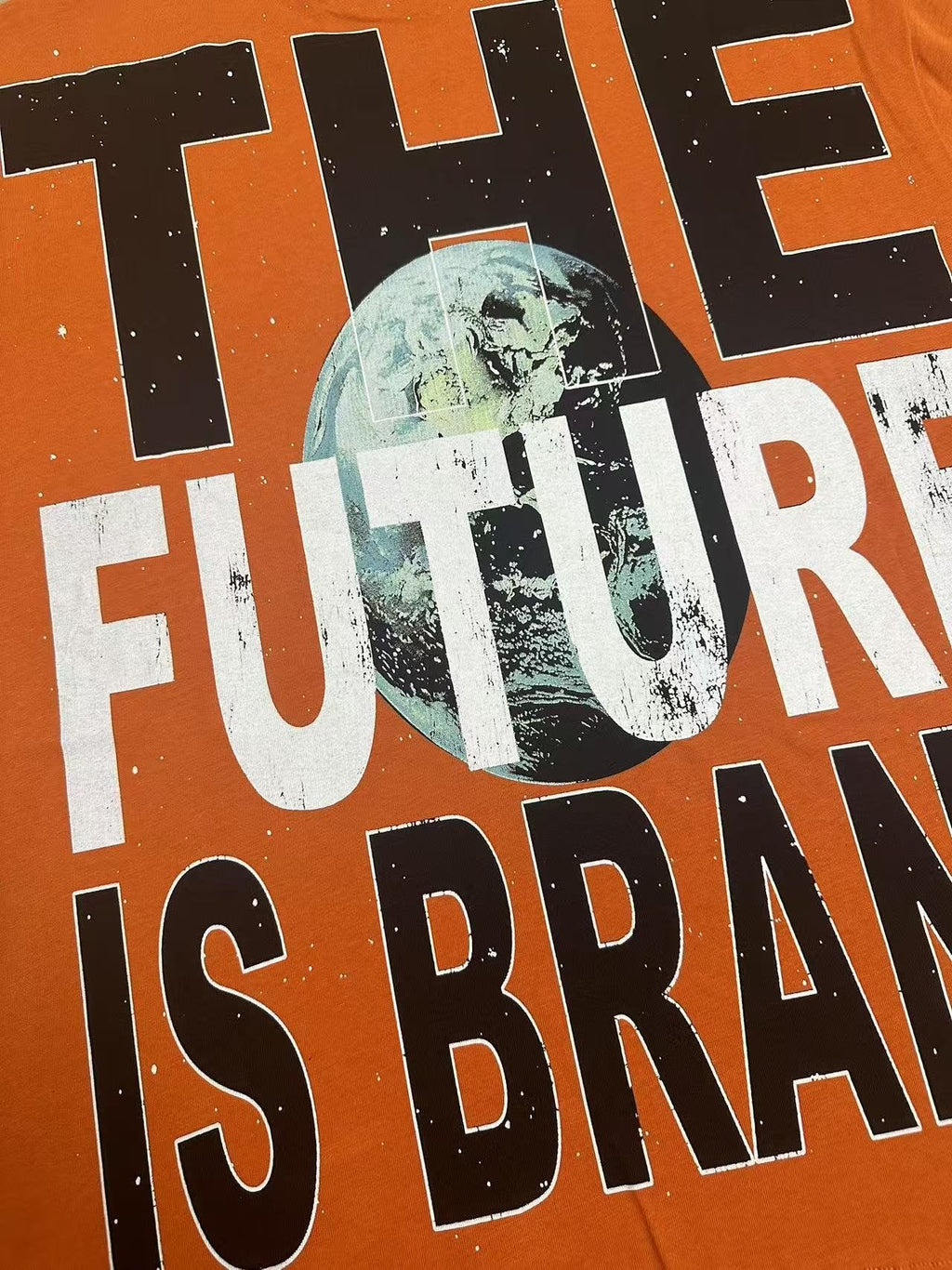 Godspeed Astronaut Flag Graphic T-Shirt - Orange ¡ª detail