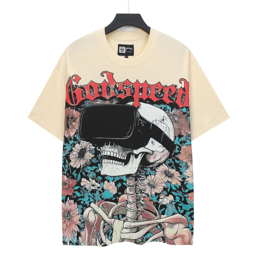 Godspeed Skull & Floral Graphic T-Shirt ¡ª hero
