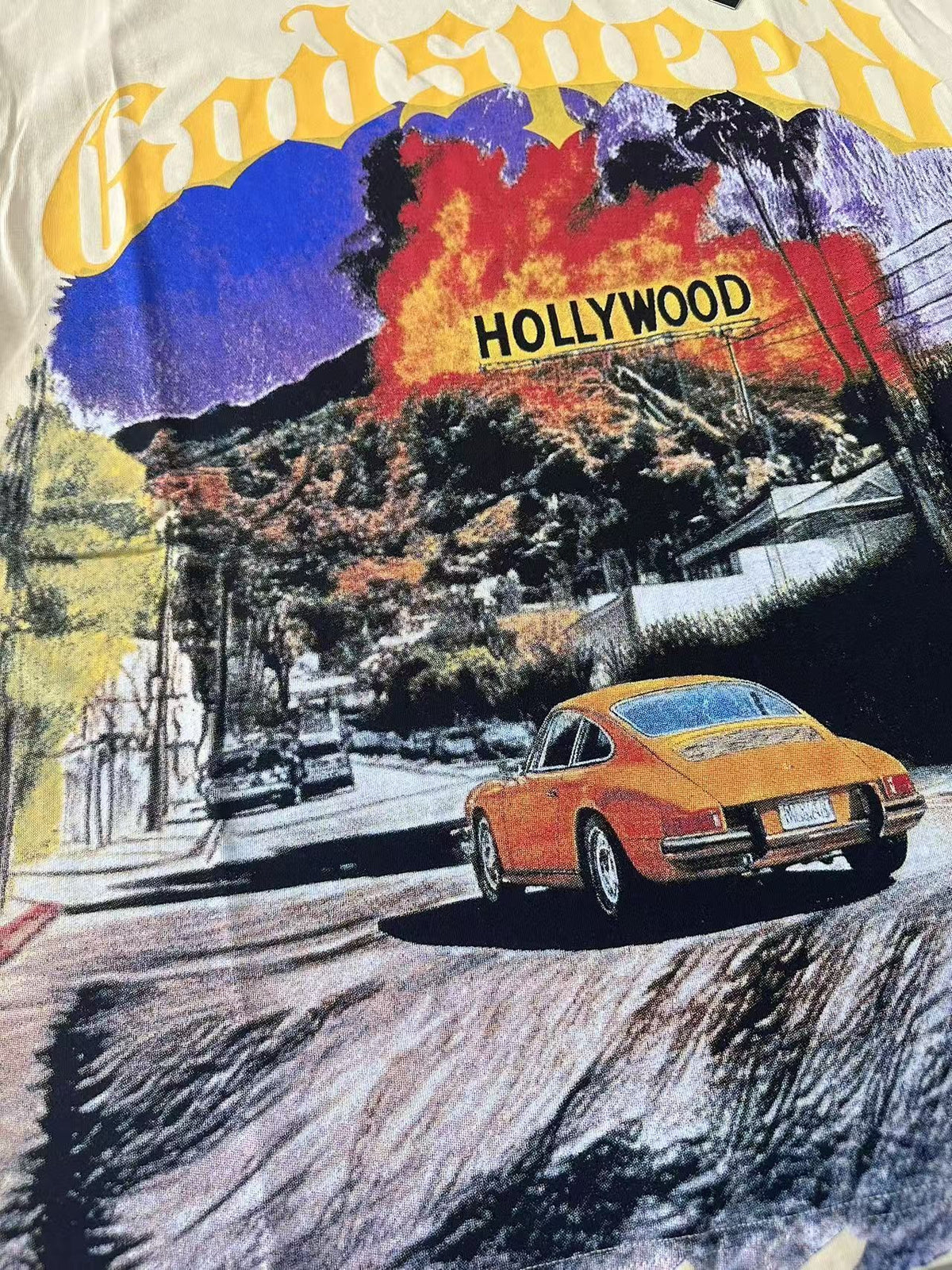 Godspeed Hollywood Car Graphic T-Shirt ¡ª detail