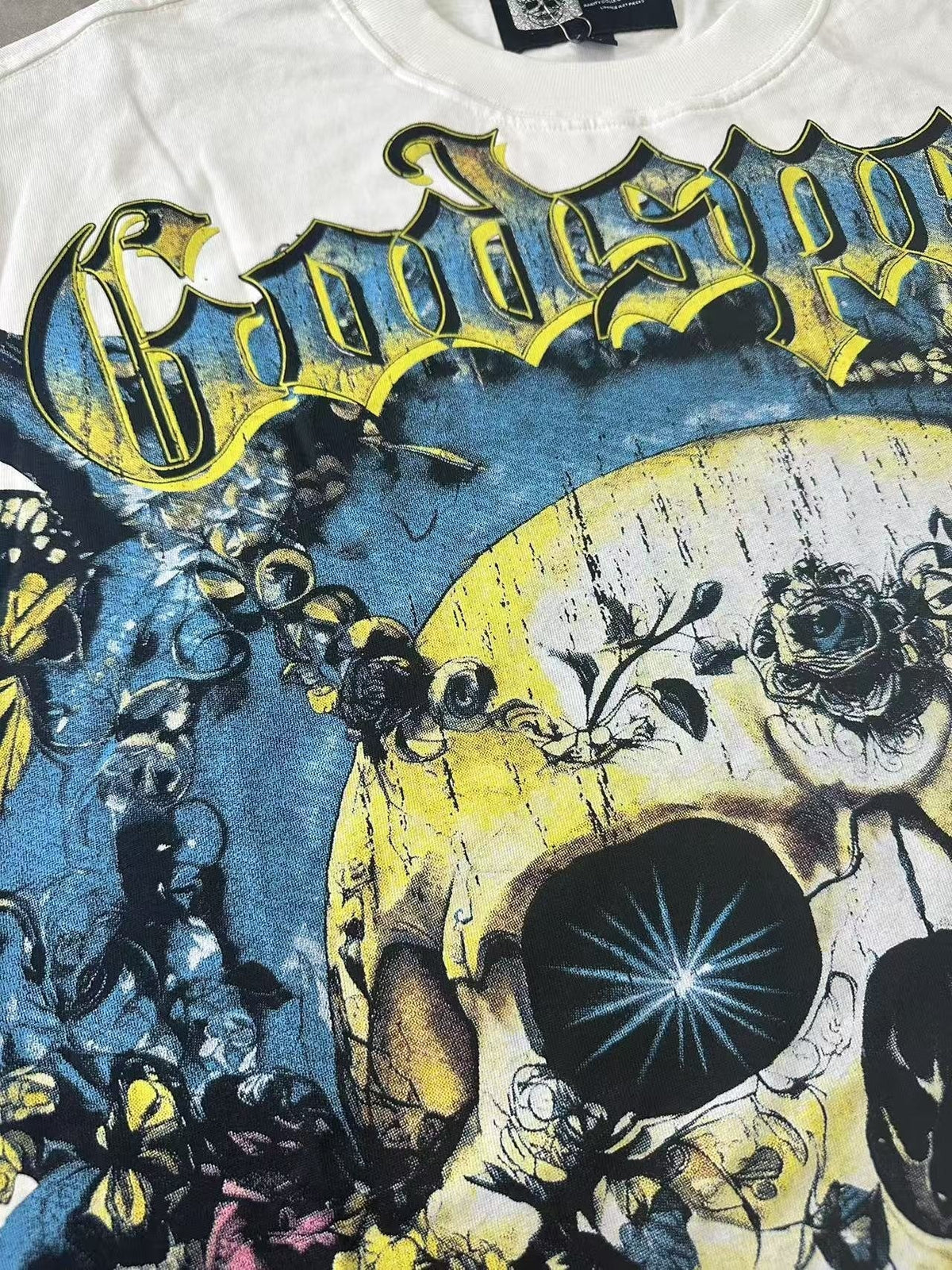 Godspeed Skull Rose Graphic T-Shirt ¡ª detail