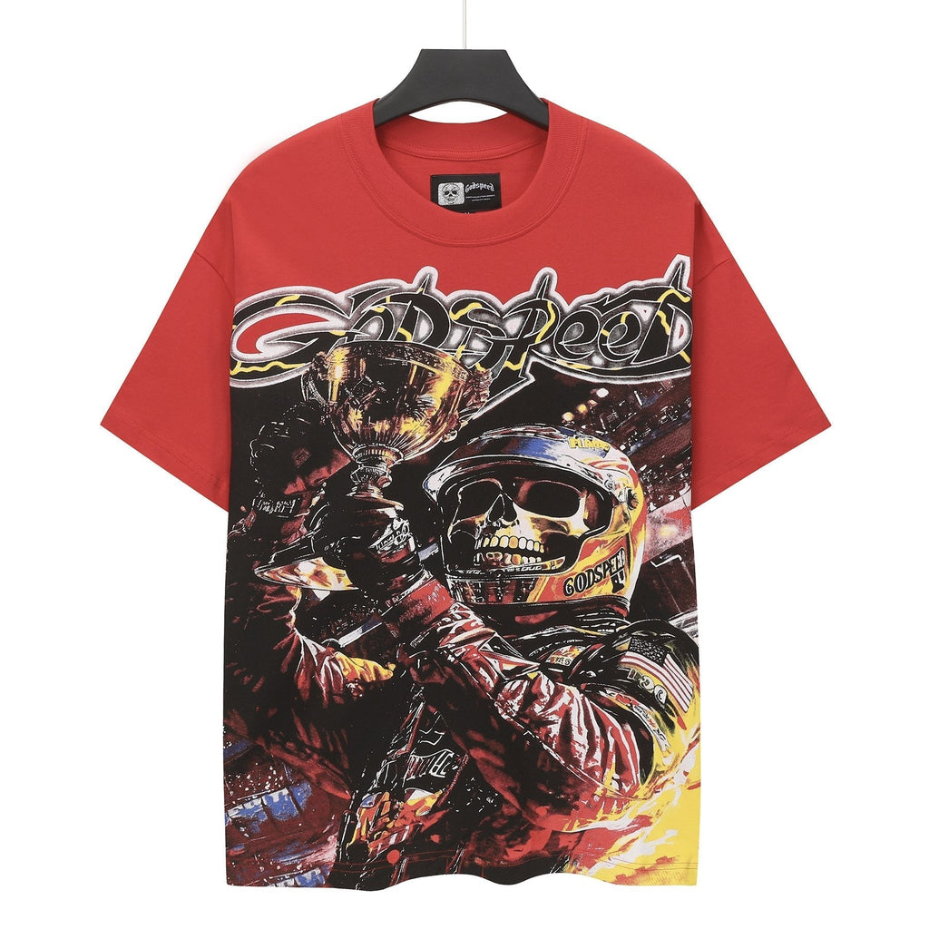 Godspeed Red Racing Skull Graphic T-Shirt ¡ª hero