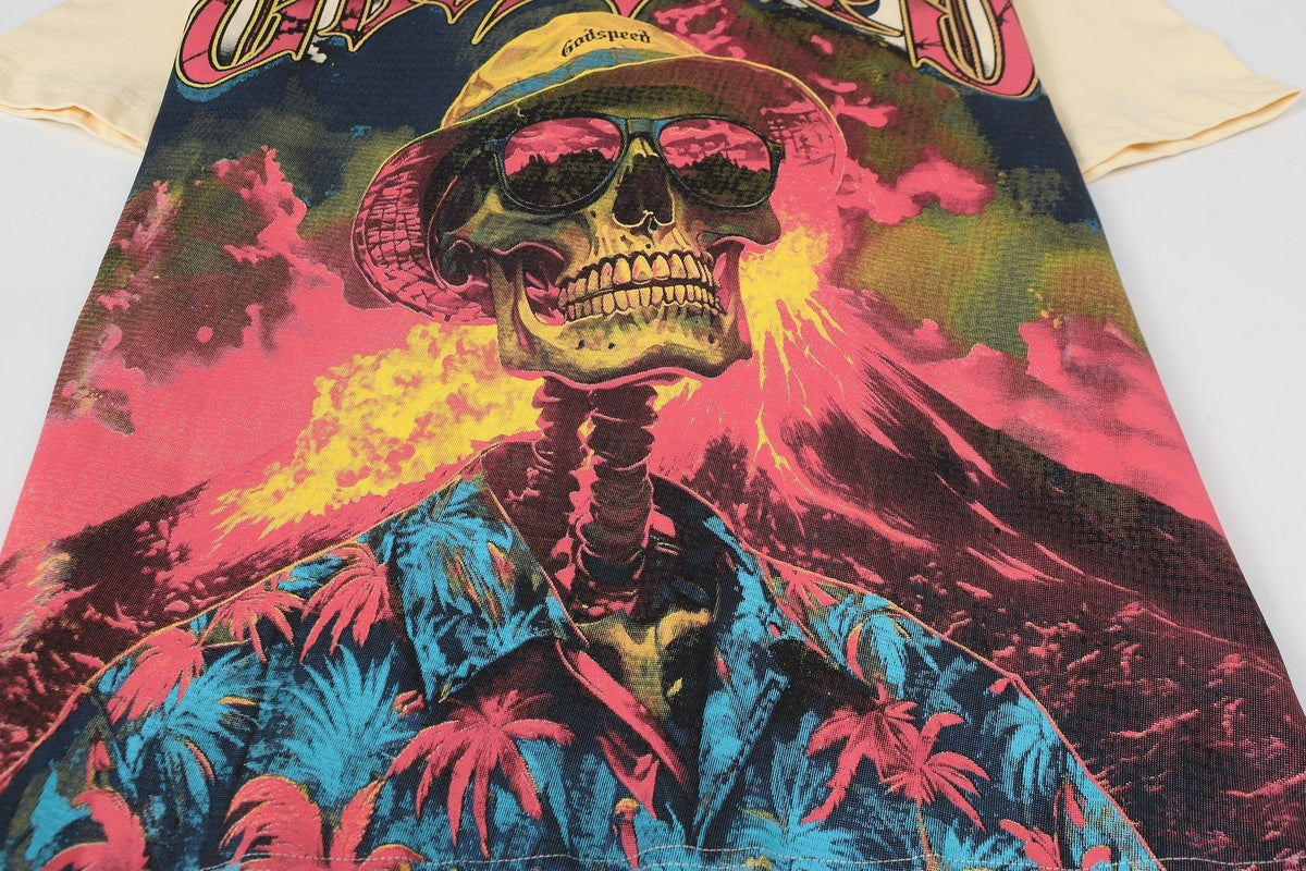 Godspeed Skull Volcano Graphic T-Shirt ¡ª detail