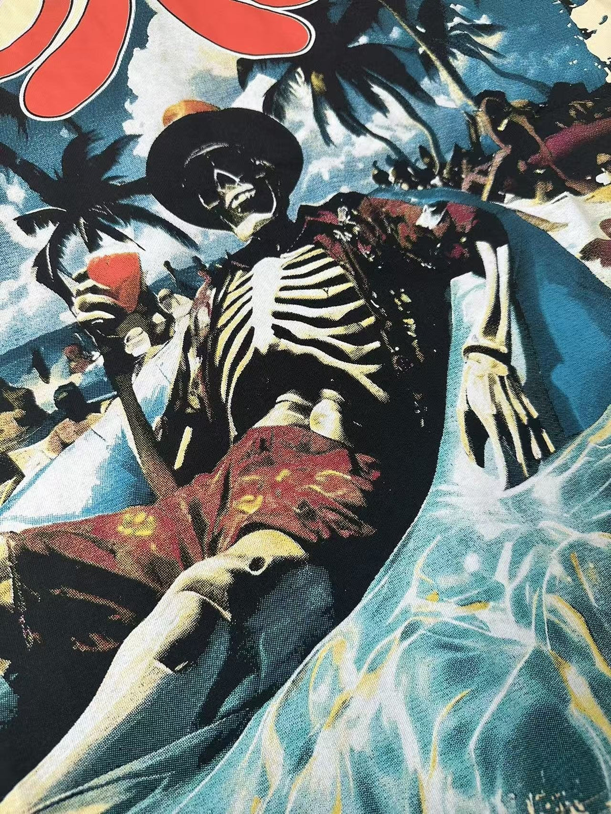 Godspeed Beach Skeleton Graphic T-Shirt ¡ª detail