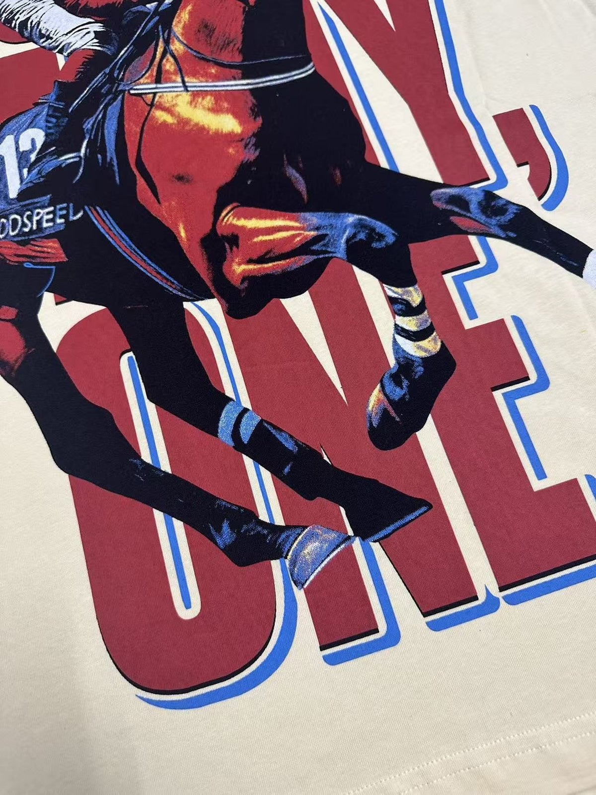 Godspeed Horse Racing Graphic T-Shirt ¡ª detail