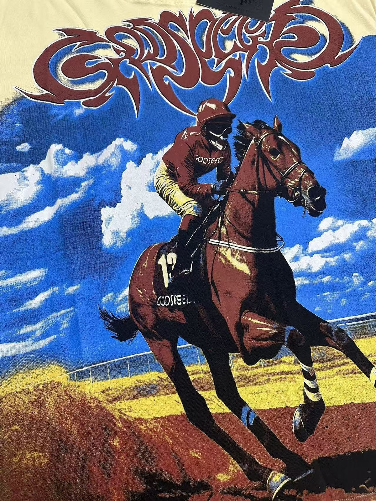 Godspeed Horse Racing Graphic T-Shirt ¡ª detail