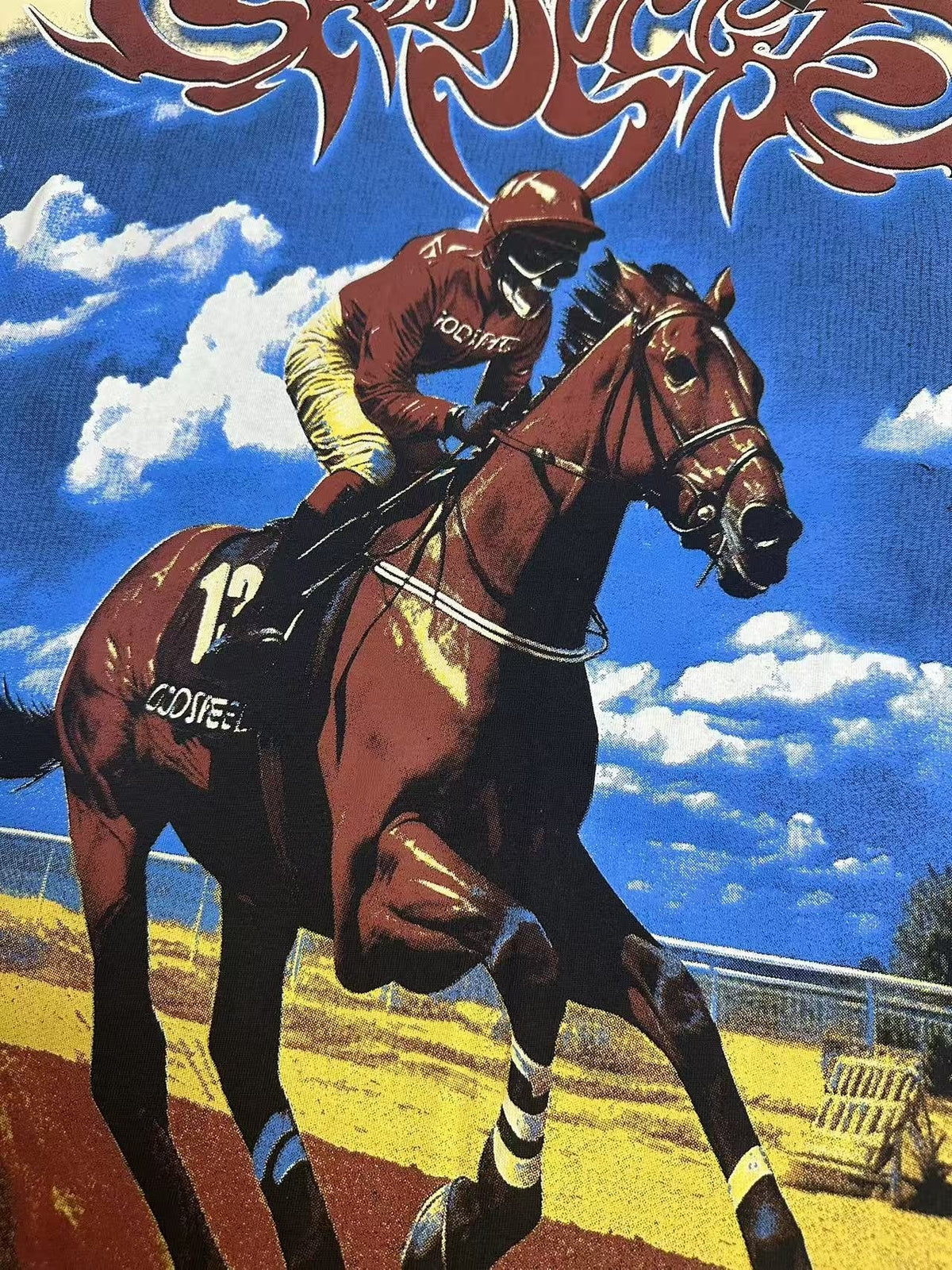 Godspeed Horse Racing Graphic T-Shirt ¡ª detail