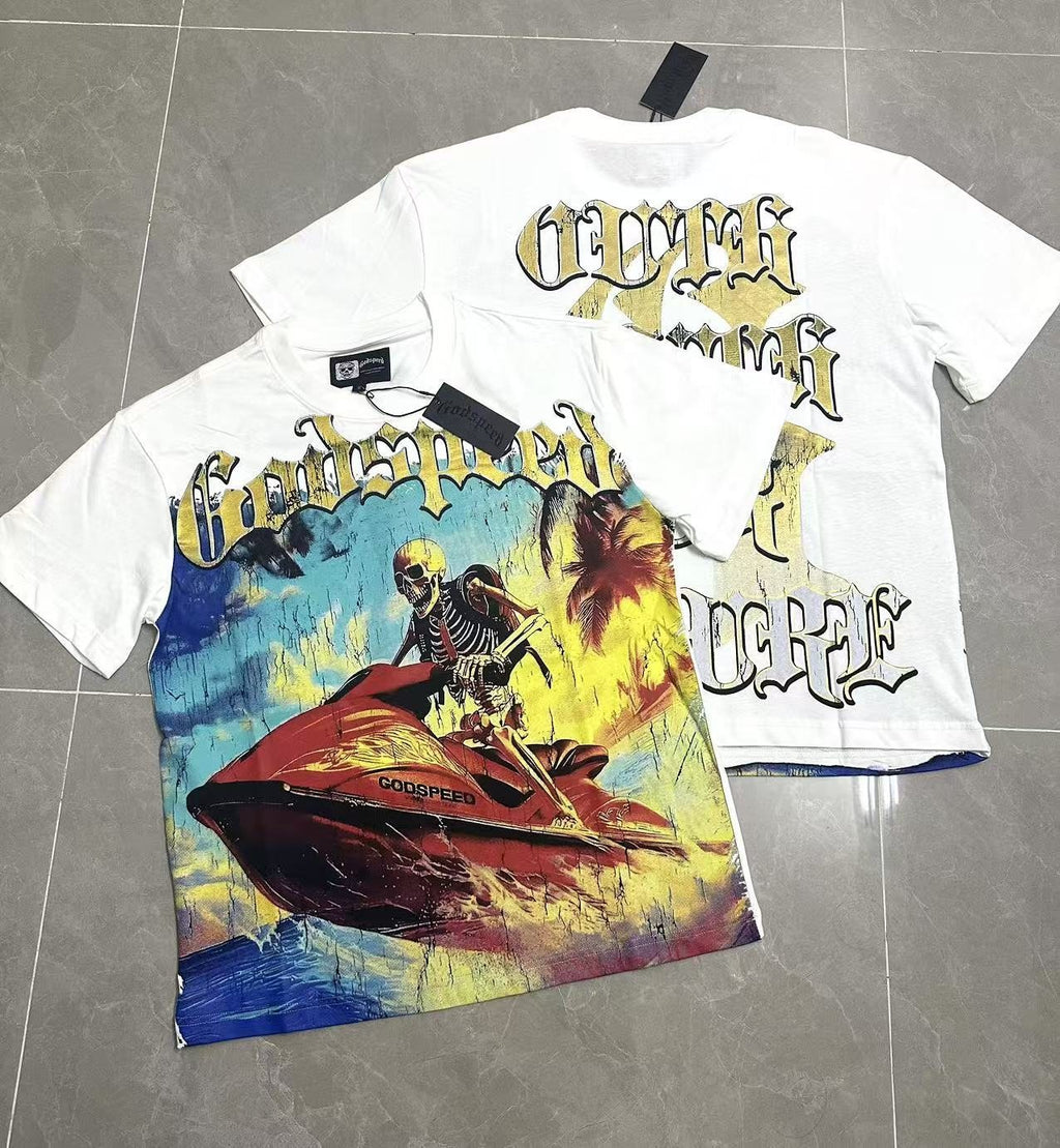 Godspeed Skeleton Jet-Ski Graphic T-Shirt ¡ª context