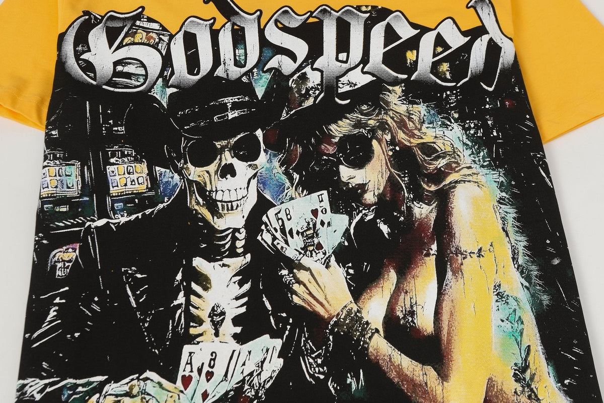 Godspeed Casino Skull Graphic T-Shirt ¡ª detail