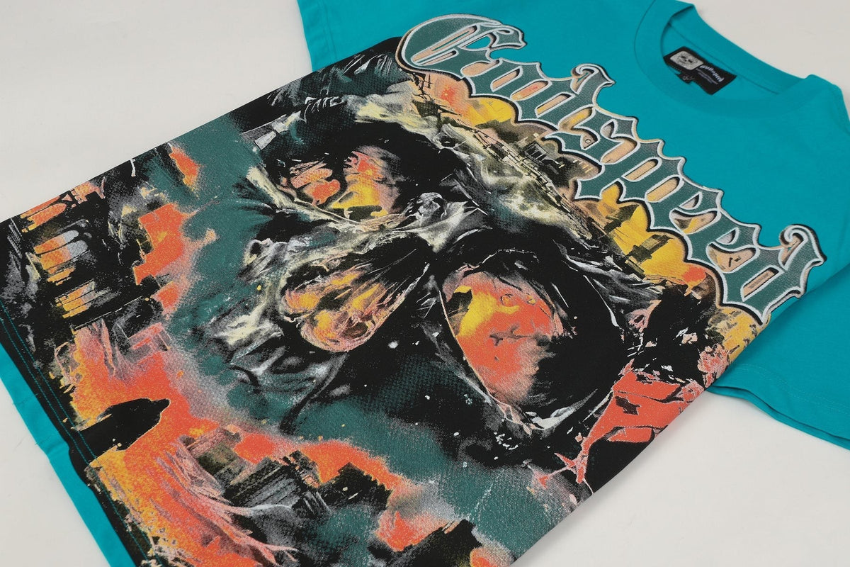 Godspeed Teal Skull Graphic Short-Sleeve T-Shirt ¡ª detail