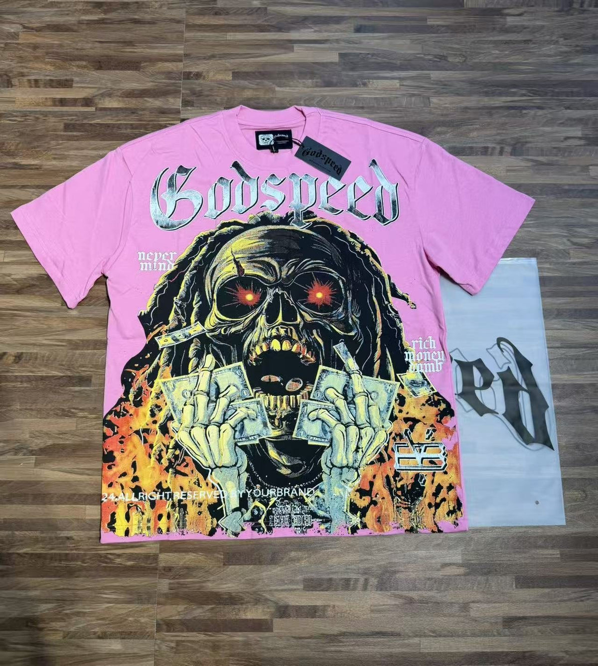 Godspeed Pink Skull Graphic T-Shirt ¡ª context