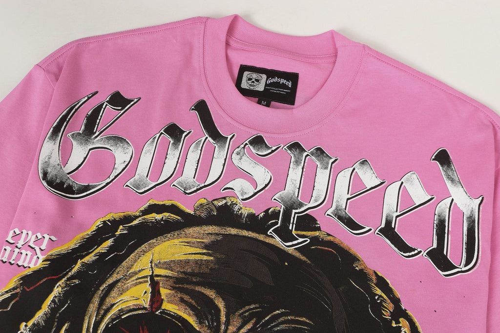 Godspeed Pink Skull Graphic T-Shirt ¡ª detail