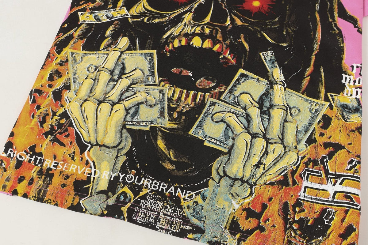 Godspeed Pink Skull Graphic T-Shirt ¡ª detail