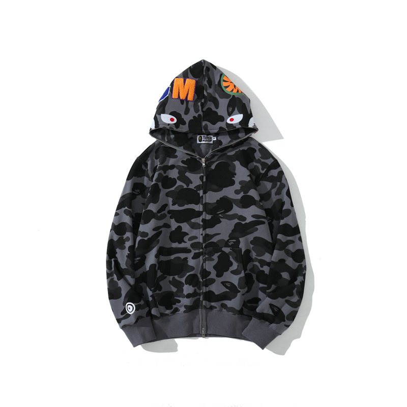 BAPE WGM Shark Camo Zip Hoodie ¡ª front