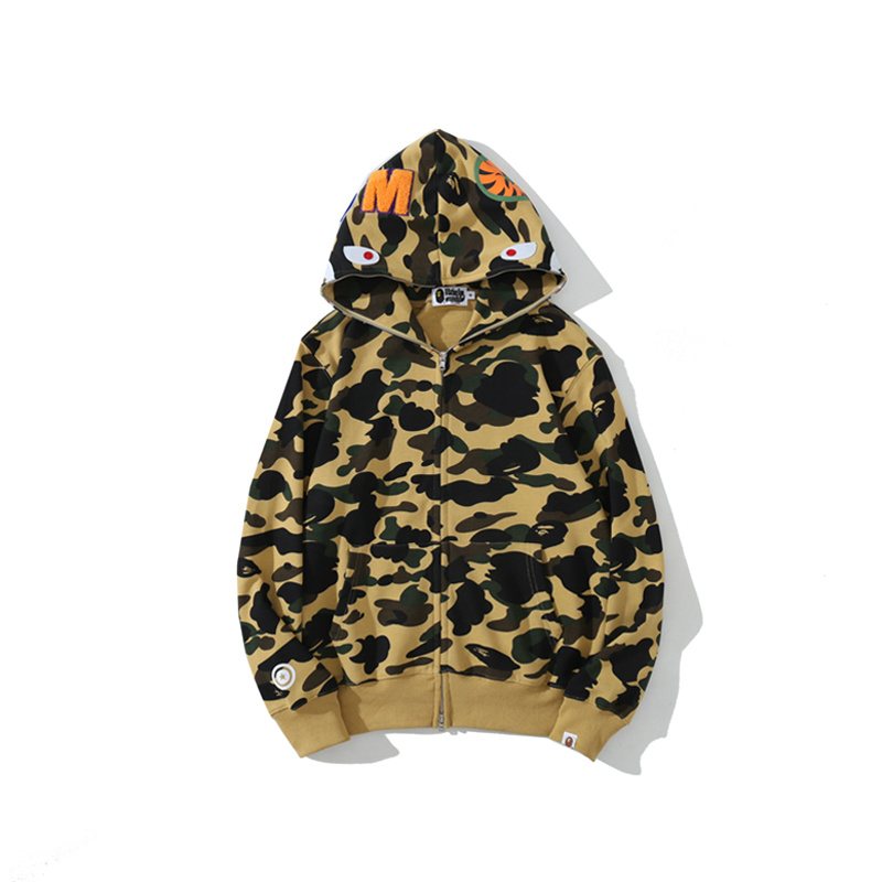 BAPE WGM Shark Camo Zip Hoodie ¡ª front