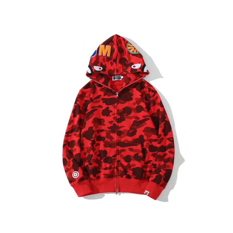 BAPE WGM Shark Camo Zip Hoodie ¡ª front