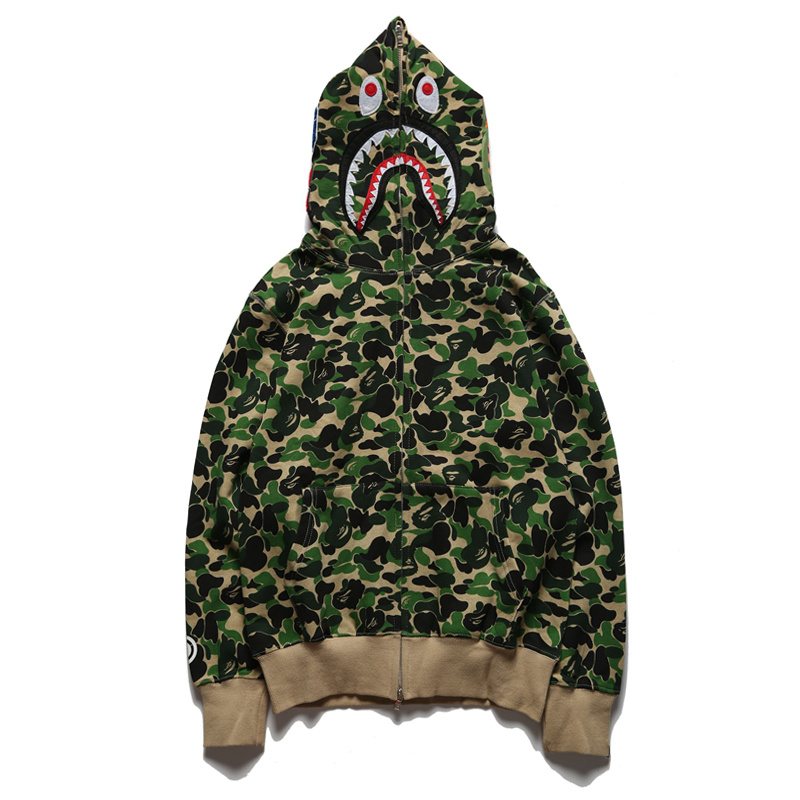 BAPE WGM Shark Camo Full-Zip Hoodie ¡ª front