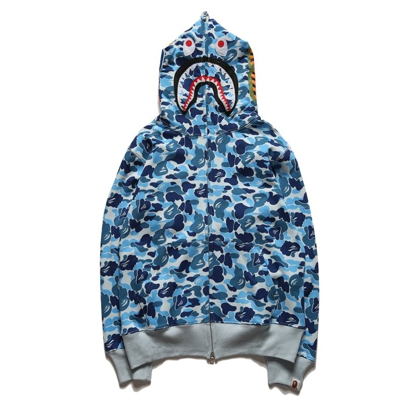 BAPE WGM Shark Camo Full-Zip Hoodie ¡ª front