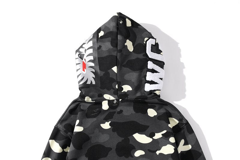 BAPE WGM Shark Camo Full-Zip Hoodie ¡ª detail