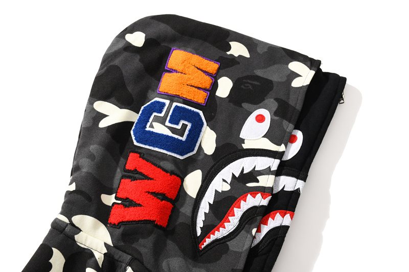 BAPE Shark WGM Camouflage Zip Hoodie ¡ª detail
