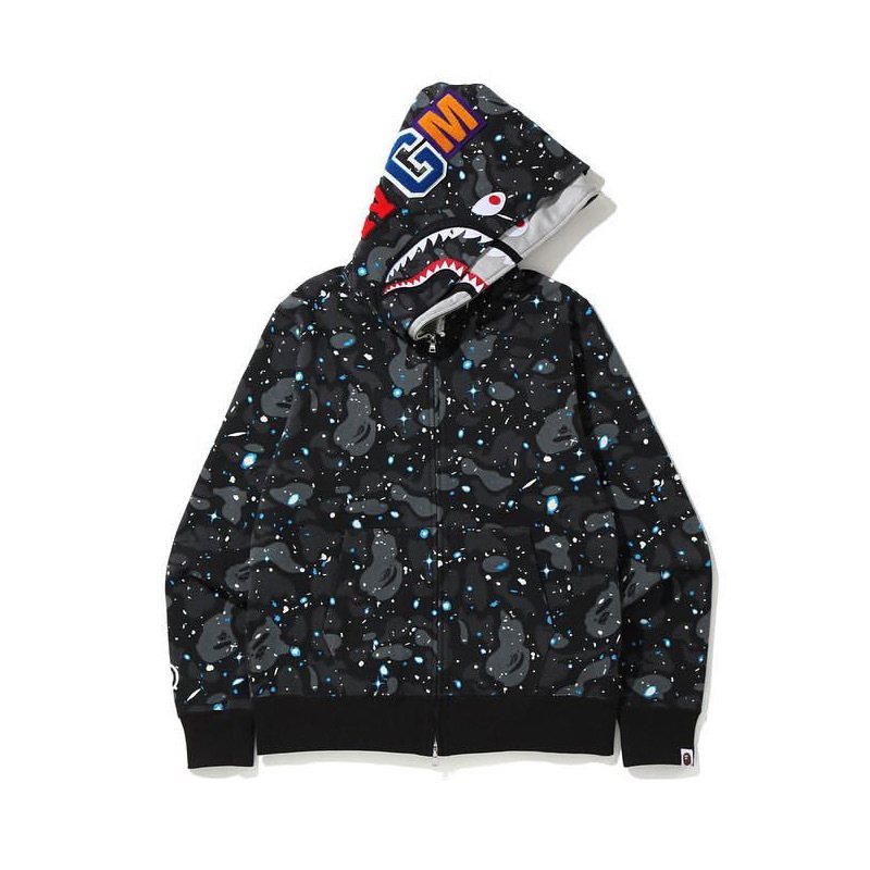 BAPE GM Shark Tiger Camo Zip Hoodie ¡ª front