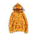 BAPE Orange Camo Shark Full-Zip Hoodie ¡ª hero