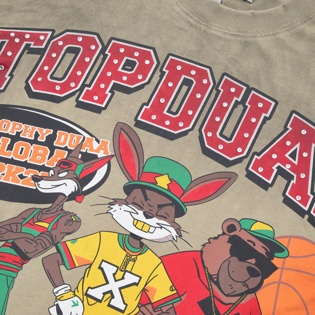 DUAA All Star Basketball Graphic Short-Sleeve T-Shirt - Olive ¡ª detail