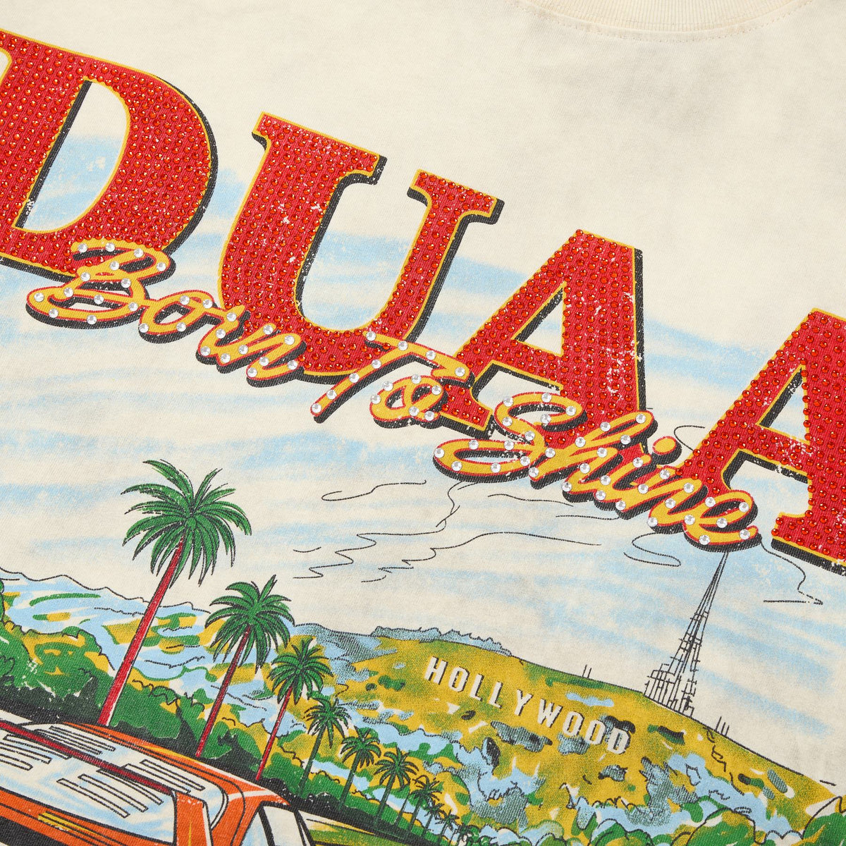 DUAA Hollywood Car Graphic Short-Sleeve T-Shirt ¡ª detail