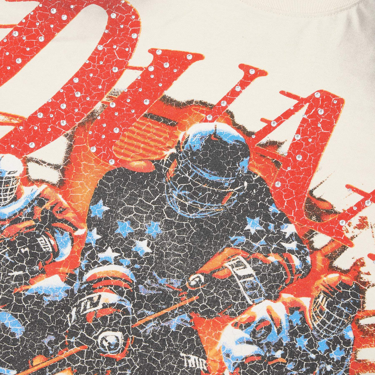 DUAA Cream Washed Hockey Graphic Short-Sleeve T-Shirt ¡ª detail