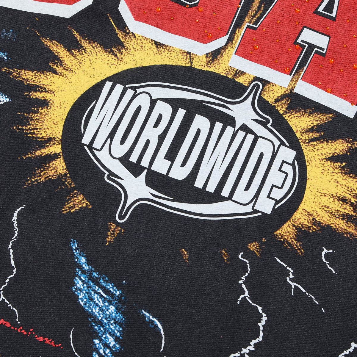 DUAA Black Rhinestone Graphic Short-Sleeve T-Shirt ¡ª detail