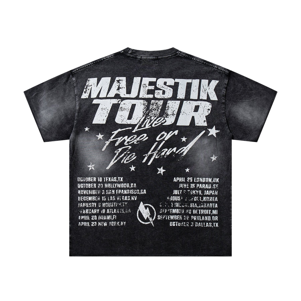 MAJESTIK Washed Black Tour Graphic T-Shirt ¡ª back