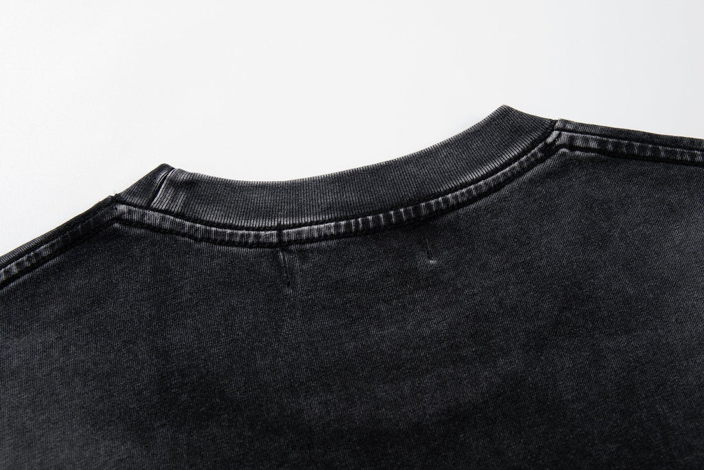 MAJESTIK Washed Black Astronaut Rose Graphic T-Shirt ¡ª detail