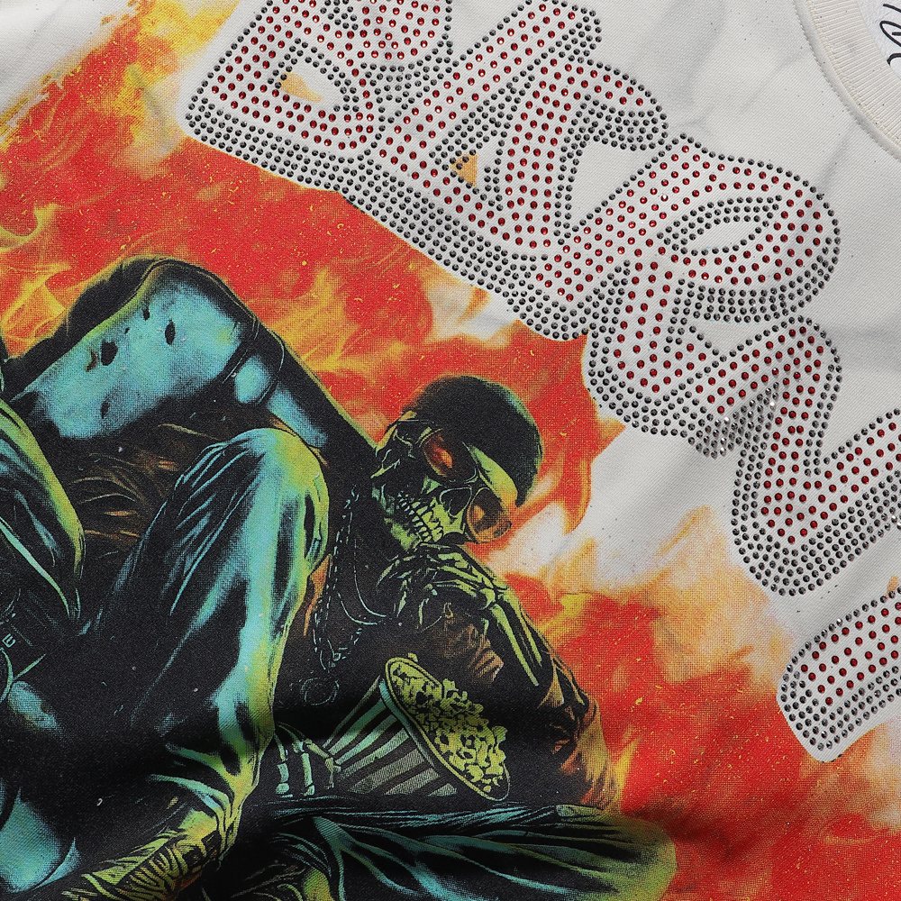 BKYS Revival Burnt Rhinestone Graphic T-Shirt ¡ª detail