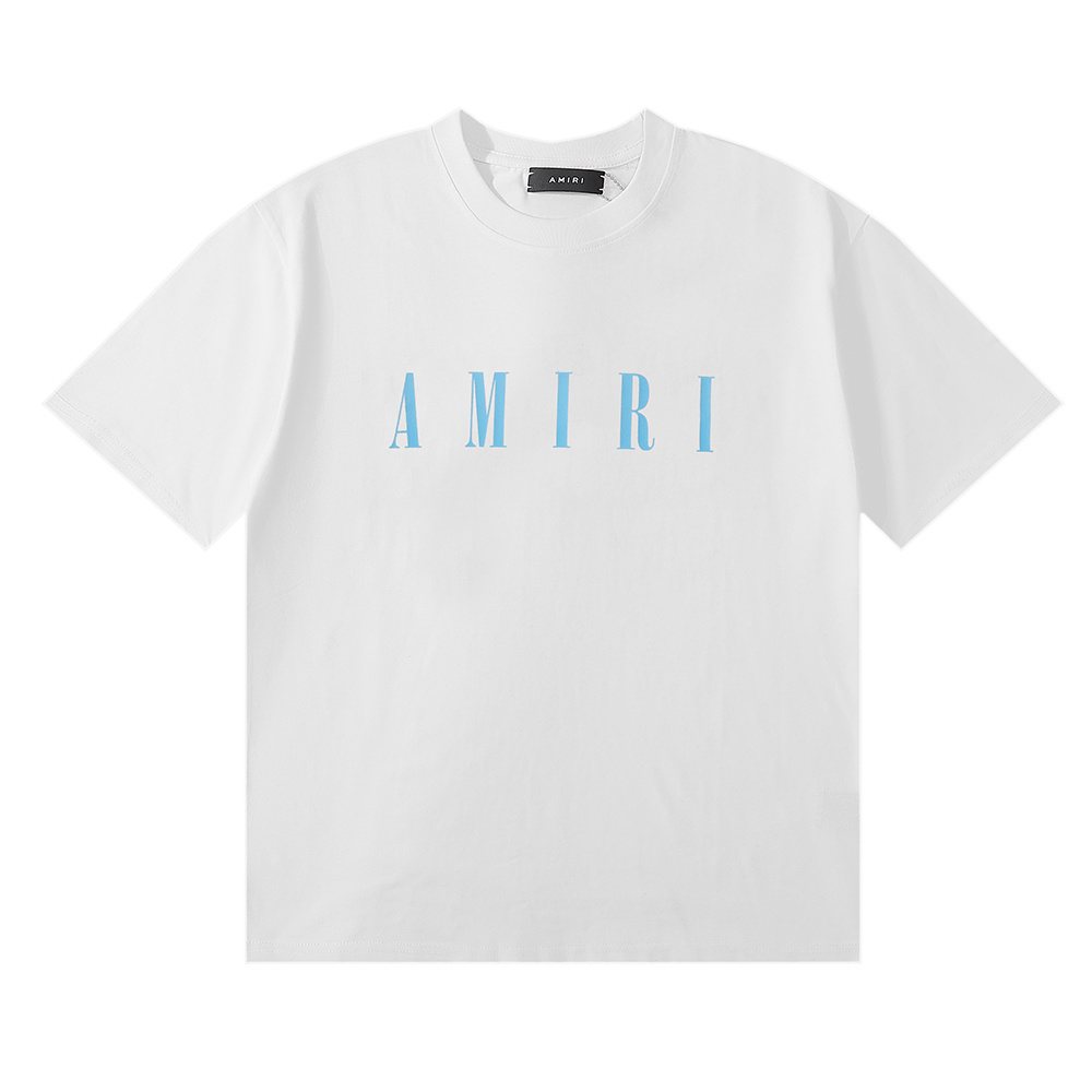 AMIRI Blue Wordmark Short-Sleeve T-Shirt ¡ª front