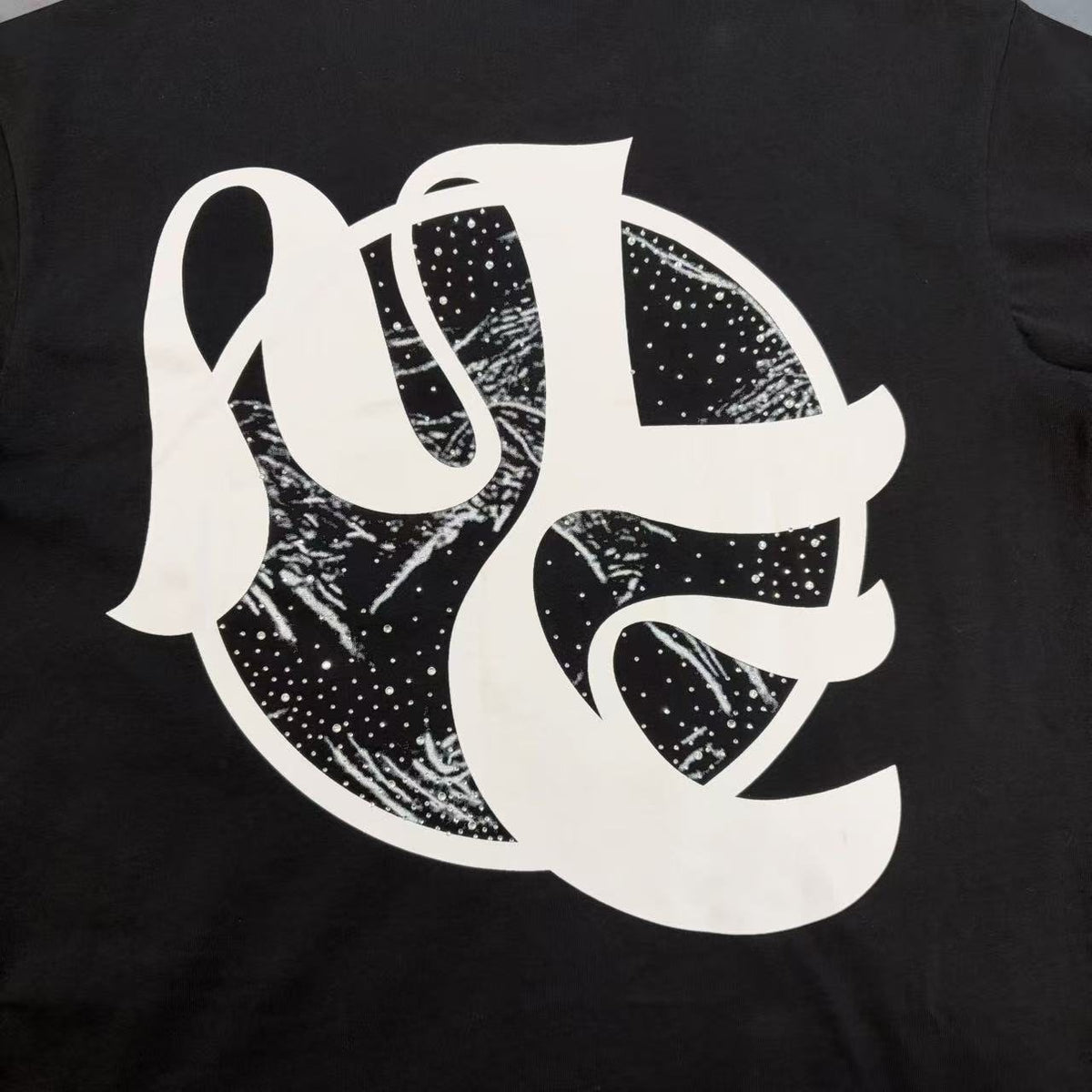 MIXED EMOTION Black Cherub Abstract Graphic T-Shirt ¡ª detail