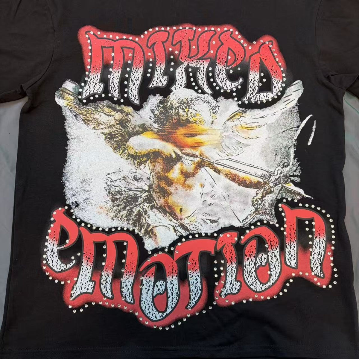 MIXED EMOTION Studded Wing Graphic T-Shirt ¡ª detail