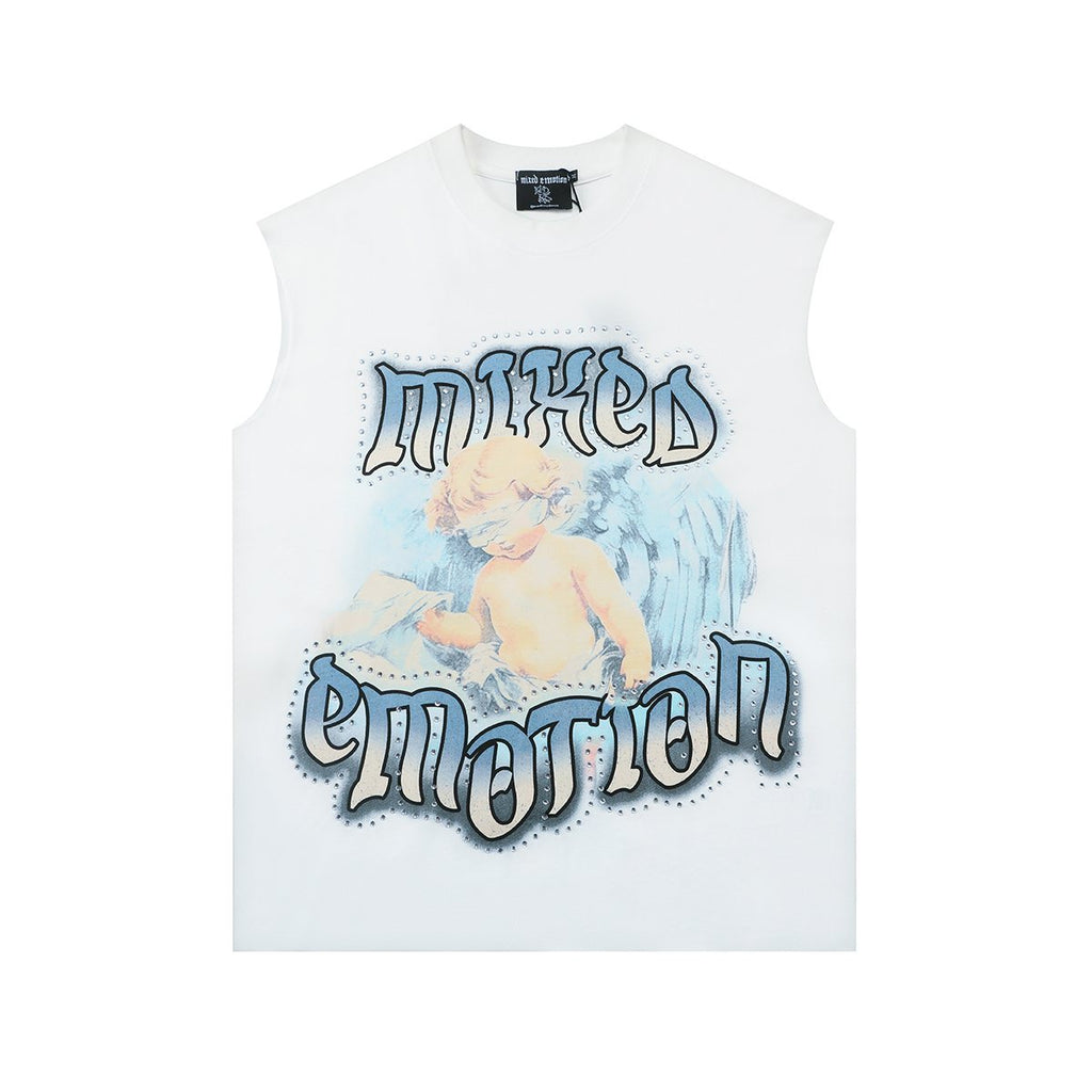 MIXED EMOTION Angel Graphic Sleeveless T-Shirt ¡ª front
