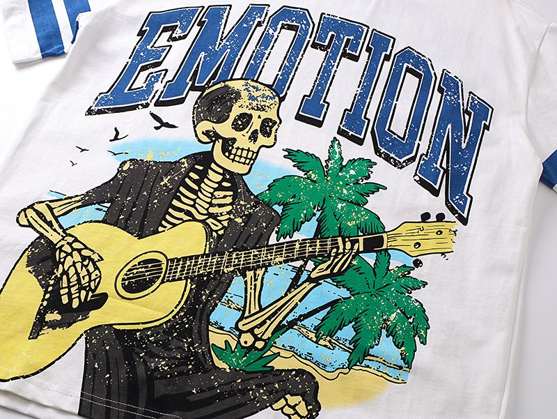 MIXED EMOTION Skeleton Guitar Graphic T-Shirt ¡ª detail