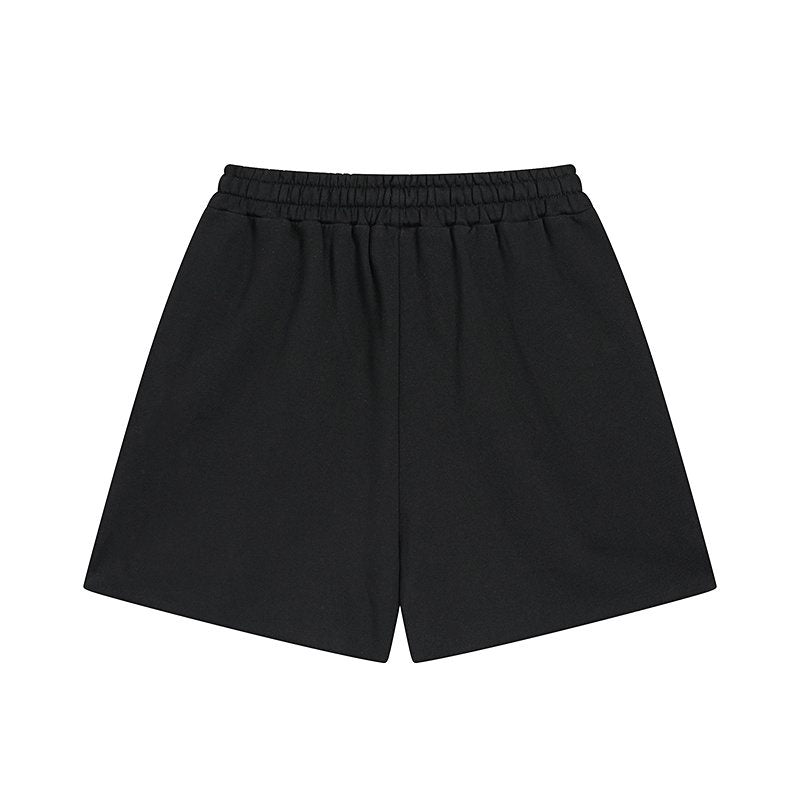 MIXED EMOTION Rhinestone Graphic Raw-Hem Shorts ¡ª back