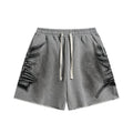 MIXED EMOTION Distressed Side-Graphic Sweat Shorts ¡ª hero