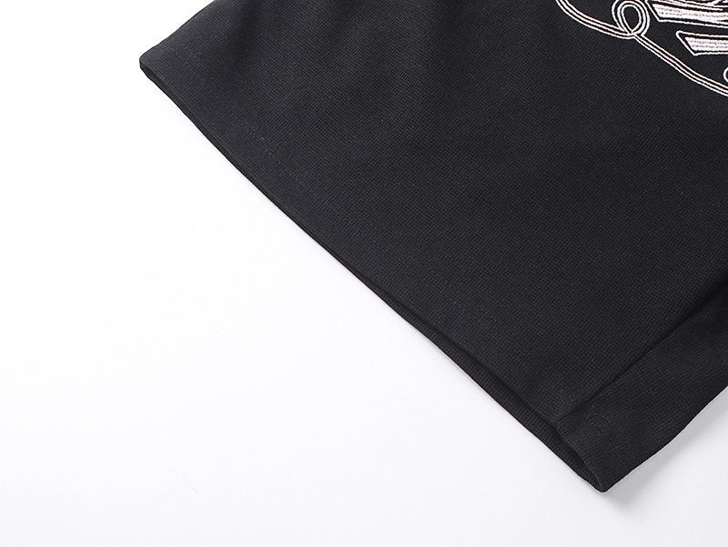 MIXED EMOTION Embroidered Drawstring Shorts ¡ª detail