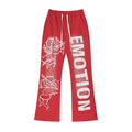 MIXED EMOTION Washed Graphic Flared Pants ¡ª hero