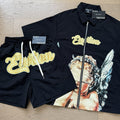 MIXED EMOTION Angel Graphic Zip Shirt & Shorts Set ¡ª hero