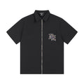 MIXED EMOTION Embellished Zip-Front Short-Sleeve Shirt ¡ª hero