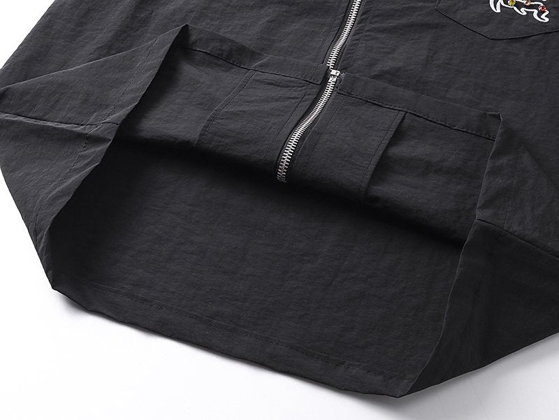 MIXED EMOTION Embellished Zip-Front Short-Sleeve Shirt ¡ª detail
