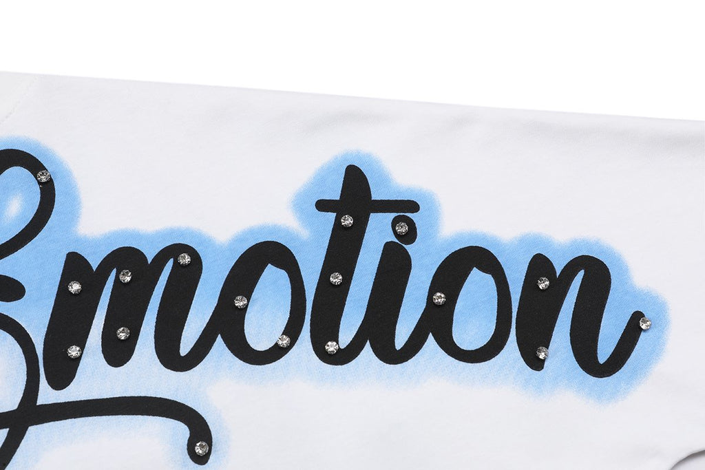 MIXED EMOTION Blue Angel Rhinestone Graphic T-Shirt ¡ª detail